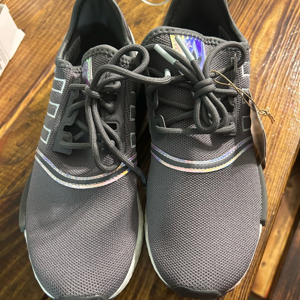 adidas women’s Gray Sneakers with Iridescent Trim